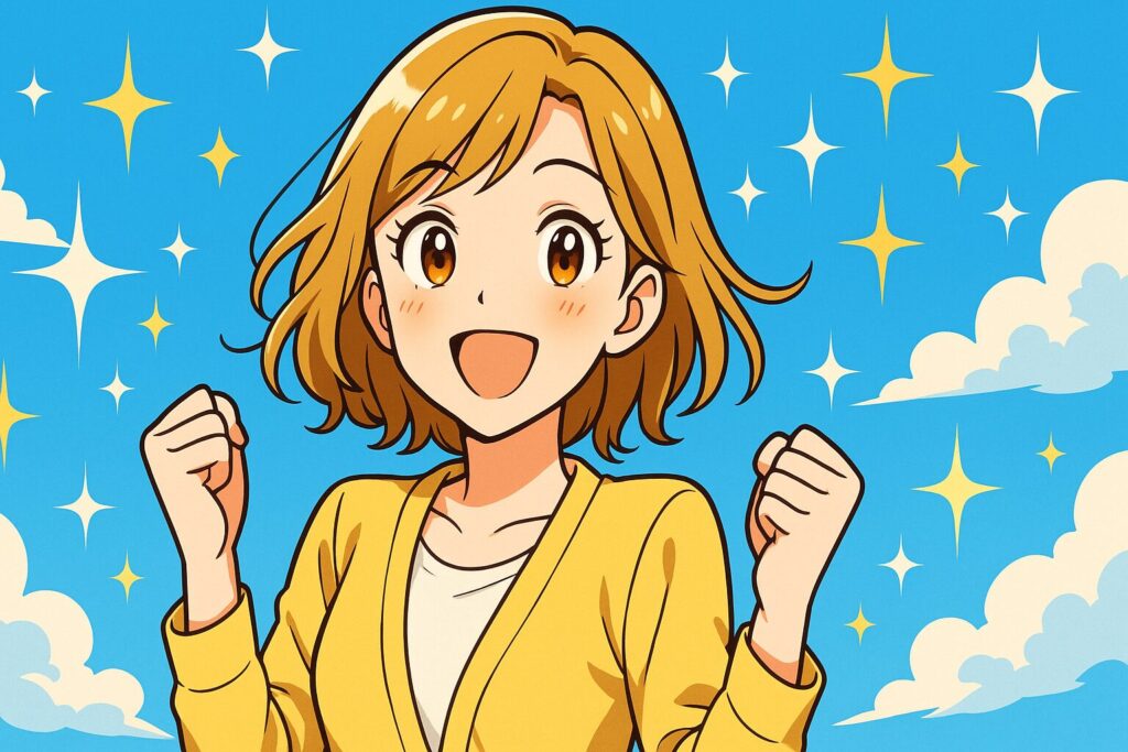 運のいい女の人のイメージイラスト