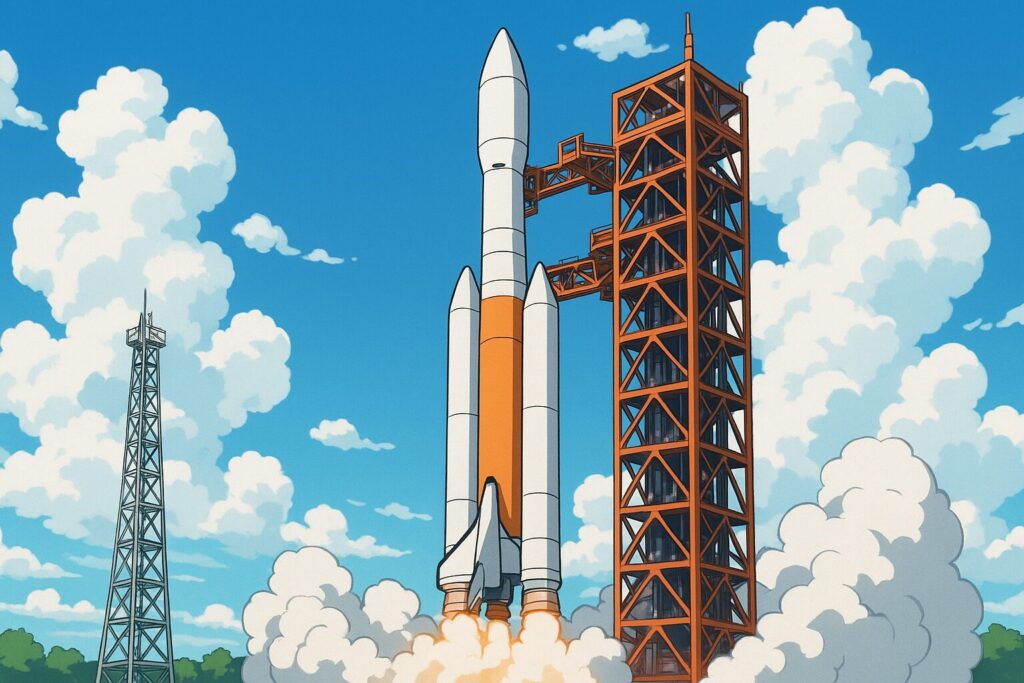 ロケット発射前のイメージイラスト