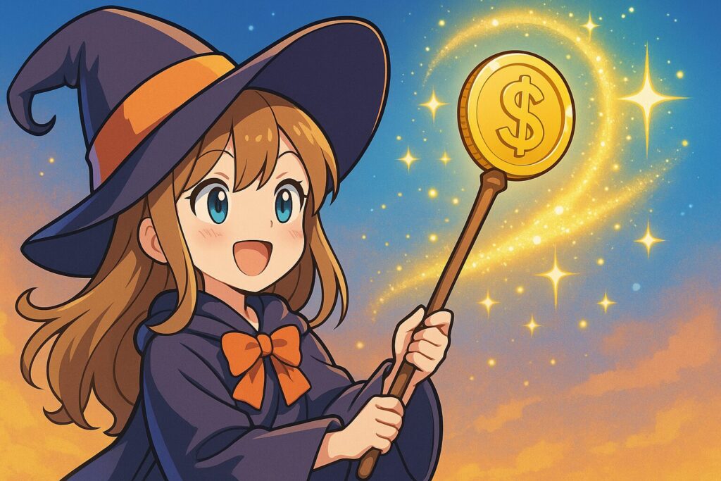 お金は「魔法の杖」だった？のイメージイラスト