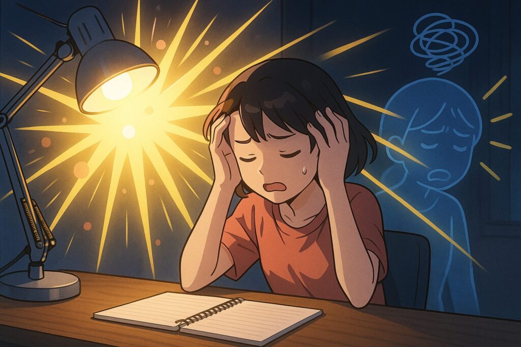 光環境が心と集中力を奪うメカニズムイメージイラスト