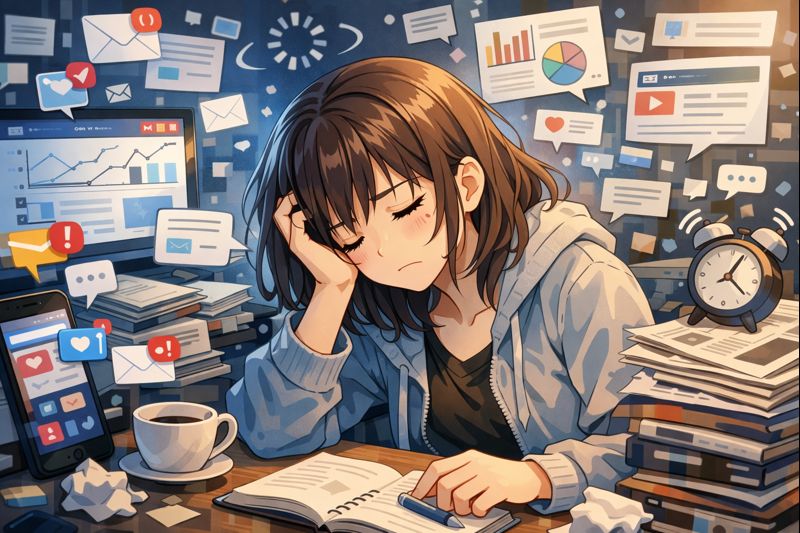 なぜ私たちは情報に疲れるのかイメージイラスト