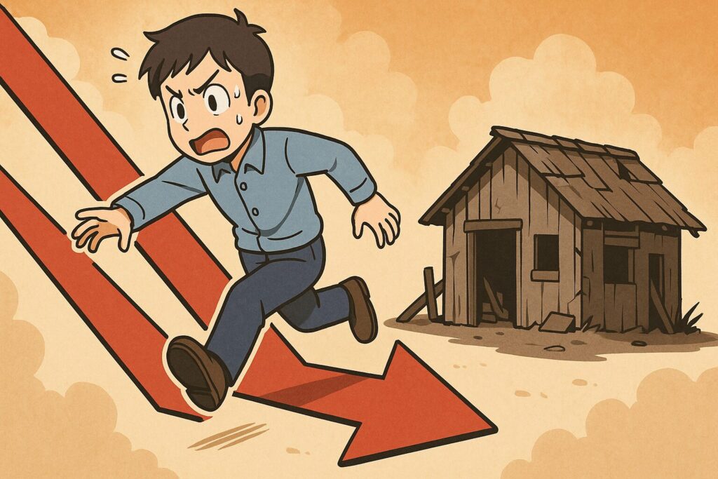 人は“貧困方向に進むように”できているイメージイラスト